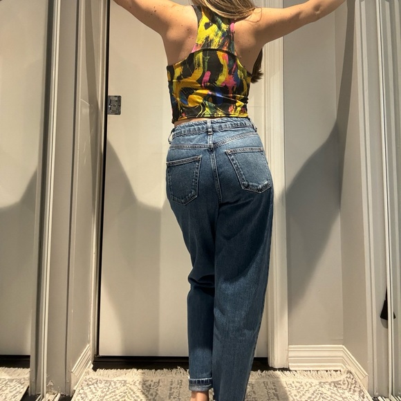 Topshop petite moto MOM dark wash jeans size 26 waist - Picture 3 of 10